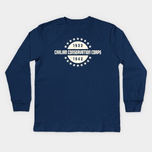 Civilian Conservation Corps - Stars with Years Kids Long Sleeve T-Shirt